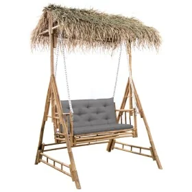 Banco columpio 2 plazas hojas de palma y cojín bambú 202 cm by , Garden rockers - Ref: Foro24-3063934, Price: 478,02 €, Disco...