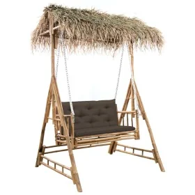 Banco columpio de 2 plazas hojas de palma y cojín bambú 202 cm by , Garden rockers - Ref: Foro24-3063941, Price: 476,47 €, Di...