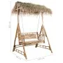 Banco columpio de 2 plazas hojas de palma y cojín bambú 202 cm by , Garden rockers - Ref: Foro24-3063941, Price: 476,47 €, Di...