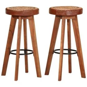Taburetes de cocina 2 uds cuero auténtico madera maciza acacia von , Küchenhocker - Ref: Foro24-348164, Preis: 175,11 €, Raba...