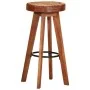 Taburetes de cocina 2 uds cuero auténtico madera maciza acacia by , Kitchen stools - Ref: Foro24-348164, Price: 175,11 €, Dis...