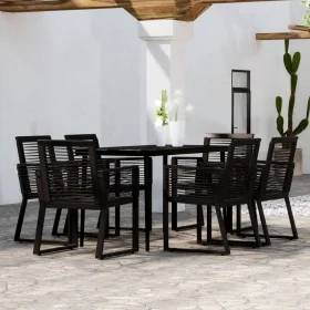 Juego de comedor para jardín 7 piezas negro by , Garden sets - Ref: Foro24-3099158, Price: 582,16 €, Discount: %