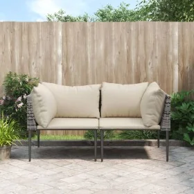 Sofás de esquina jardín con cojines 2 uds ratán sintético gris by , Modular outdoor sofas - Ref: Foro24-364126, Price: 139,95...