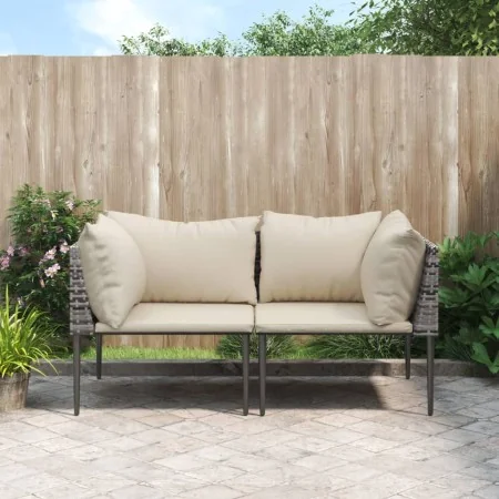 Sofás de esquina jardín con cojines 2 uds ratán sintético gris by , Modular outdoor sofas - Ref: Foro24-364126, Price: 139,95...