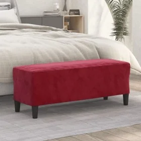 Banco de terciopelo rojo vino tinto 100x35x41 cm by , Banks - Ref: Foro24-349425, Price: 58,12 €, Discount: %