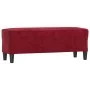 Banco de terciopelo rojo vino tinto 100x35x41 cm de , Bancos - Ref: Foro24-349425, Precio: 58,12 €, Descuento: %