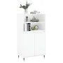 Aparador alto madera contrachapada blanco brillo 60x36x110 cm by , Sideboards - Ref: Foro24-831478, Price: 93,29 €, Discount: %