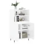 Aparador alto madera contrachapada blanco brillo 60x36x110 cm by , Sideboards - Ref: Foro24-831478, Price: 93,29 €, Discount: %