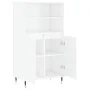 Aparador alto madera contrachapada blanco brillo 60x36x110 cm by , Sideboards - Ref: Foro24-831478, Price: 93,29 €, Discount: %