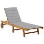Tumbona de jardín con cojín madera maciza de acacia von , Liegen - Ref: Foro24-3061345, Preis: 204,04 €, Rabatt: %