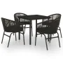 Juego de comedor para jardín 5 piezas negro de , Conjuntos de jardín - Ref: Foro24-3099222, Precio: 425,01 €, Descuento: %