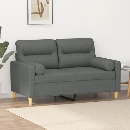 Sofá de 2 plazas con cojines tela gris oscuro 120 cm by , Sofas - Ref: Foro24-3200814, Price: 215,50 €, Discount: %