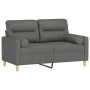 Sofá de 2 plazas con cojines tela gris oscuro 120 cm by , Sofas - Ref: Foro24-3200814, Price: 215,50 €, Discount: %
