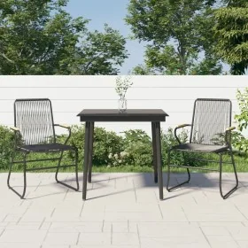 Juego de comedor de jardín 3 piezas ratán PVC negro von , Gartensets - Ref: Foro24-3099215, Preis: 210,67 €, Rabatt: %