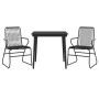 Juego de comedor de jardín 3 piezas ratán PVC negro de , Conjuntos de jardín - Ref: Foro24-3099215, Precio: 209,86 €, Descuen...