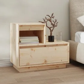 Mesita de noche madera maciza de pino 60x34x51 cm by , Nightstands - Ref: Foro24-814374, Price: 71,24 €, Discount: %