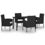 Juego de comedor para jardín 5 piezas negro by , Garden sets - Ref: Foro24-3099603, Price: 298,53 €, Discount: %
