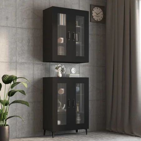 Armario de pared colgante negro 69,5x34x90 cm de , Aparadores - Ref: Foro24-812286, Precio: 85,73 €, Descuento: %