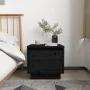 Mesita de noche madera maciza de pino negro 35x34x32 cm de , Mesitas de noche - Ref: Foro24-813403, Precio: 41,67 €, Descuent...