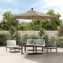 Sombrilla voladiza con luces LED y poste acero taupe 300 cm by , Umbrellas - Ref: Foro24-44522, Price: 128,84 €, Discount: %