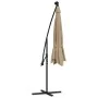 Sombrilla voladiza con luces LED y poste acero taupe 300 cm by , Umbrellas - Ref: Foro24-44522, Price: 128,84 €, Discount: %