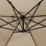 Sombrilla voladiza con luces LED y poste acero taupe 300 cm by , Umbrellas - Ref: Foro24-44522, Price: 128,84 €, Discount: %