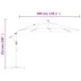 Sombrilla voladiza con luces LED y poste acero taupe 300 cm by , Umbrellas - Ref: Foro24-44522, Price: 128,84 €, Discount: %