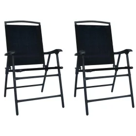 Sillas plegables de jardín 2 unidades textilene negro by , Garden chairs - Ref: Foro24-47923, Price: 101,18 €, Discount: %