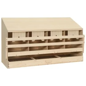 Ponedero para gallinas 4 compartimentos madera pino 106x40x59cm de , Incubadoras de huevos - Ref: Foro24-170657, Precio: 92,7...