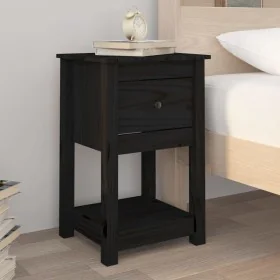 Mesita de noche madera maciza de pino negro 40x35x61,5 cm von , Schließfächer und Lagerschränke - Ref: Foro24-821737, Preis: ...