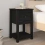 Mesita de noche madera maciza de pino negro 40x35x61,5 cm de , Taquillas y armarios de almacenamiento - Ref: Foro24-821737, P...