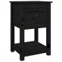 Mesita de noche madera maciza de pino negro 40x35x61,5 cm de , Taquillas y armarios de almacenamiento - Ref: Foro24-821737, P...