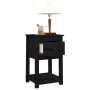 Mesita de noche madera maciza de pino negro 40x35x61,5 cm de , Taquillas y armarios de almacenamiento - Ref: Foro24-821737, P...
