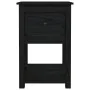 Mesita de noche madera maciza de pino negro 40x35x61,5 cm de , Taquillas y armarios de almacenamiento - Ref: Foro24-821737, P...