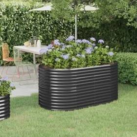 Jardinera arriate acero recubierto polvo antracita 152x80x68 cm by , Pots and planters - Ref: Foro24-318951, Price: 64,43 €, ...