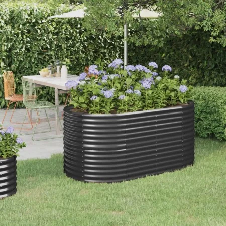 Jardinera arriate acero recubierto polvo antracita 152x80x68 cm by , Pots and planters - Ref: Foro24-318951, Price: 66,48 €, ...