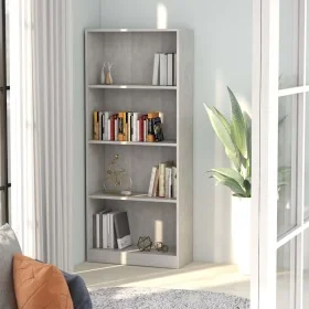 Estantería de 4 niveles contrachapada gris hormigón 60x24x142cm by , Bookcases and shelves - Ref: Foro24-800877, Price: 62,73...