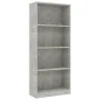 Estantería de 4 niveles contrachapada gris hormigón 60x24x142cm de , Librerías y estanterías - Ref: Foro24-800877, Precio: 62...