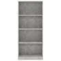 Estantería de 4 niveles contrachapada gris hormigón 60x24x142cm de , Librerías y estanterías - Ref: Foro24-800877, Precio: 62...