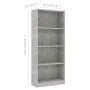 Estantería de 4 niveles contrachapada gris hormigón 60x24x142cm de , Librerías y estanterías - Ref: Foro24-800877, Precio: 62...