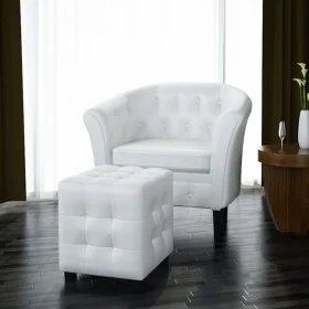 Sillón con taburete cuero sintético blanco von , Sessel - Ref: Foro24-60711, Preis: 154,64 €, Rabatt: %