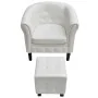 Sillón con taburete cuero sintético blanco by , Armchairs - Ref: Foro24-60711, Price: 154,64 €, Discount: %