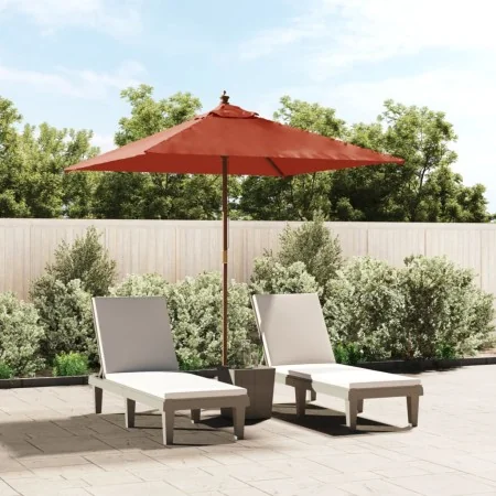 Sombrilla de jardín con poste de madera terracota 198x198x231cm von , Sonnenschirme - Ref: Foro24-363188, Preis: 59,50 €, Rab...