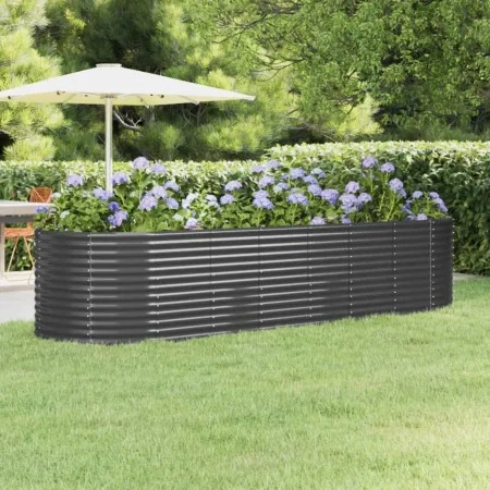 Jardinera arriate acero recubierto polvo antracita 322x100x68cm by , Pots and planters - Ref: Foro24-319071, Price: 112,69 €,...