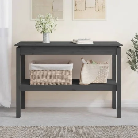 Mesa consola madera maciza de pino gris 110x40x75 cm by , Side tables - Ref: Foro24-814301, Price: 102,78 €, Discount: %