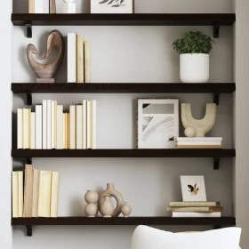 Estante de pared madera roble tratada marrón oscuro 80x20x4 cm by , Shelves and shelves - Ref: Foro24-363780, Price: 30,07 €,...