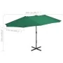 Sombrilla de jardín con palo de aluminio verde 460x270 cm de , Sombrillas - Ref: Foro24-44867, Precio: 170,38 €, Descuento: %