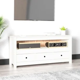 Mueble para TV de madera maciza de pino blanco 114x35x52 cm von , TV-Möbel - Ref: Foro24-821503, Preis: 118,89 €, Rabatt: %