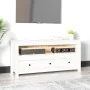 Mueble para TV de madera maciza de pino blanco 114x35x52 cm by , TV Furniture - Ref: Foro24-821503, Price: 118,82 €, Discount: %
