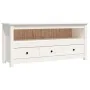 Mueble para TV de madera maciza de pino blanco 114x35x52 cm by , TV Furniture - Ref: Foro24-821503, Price: 118,82 €, Discount: %